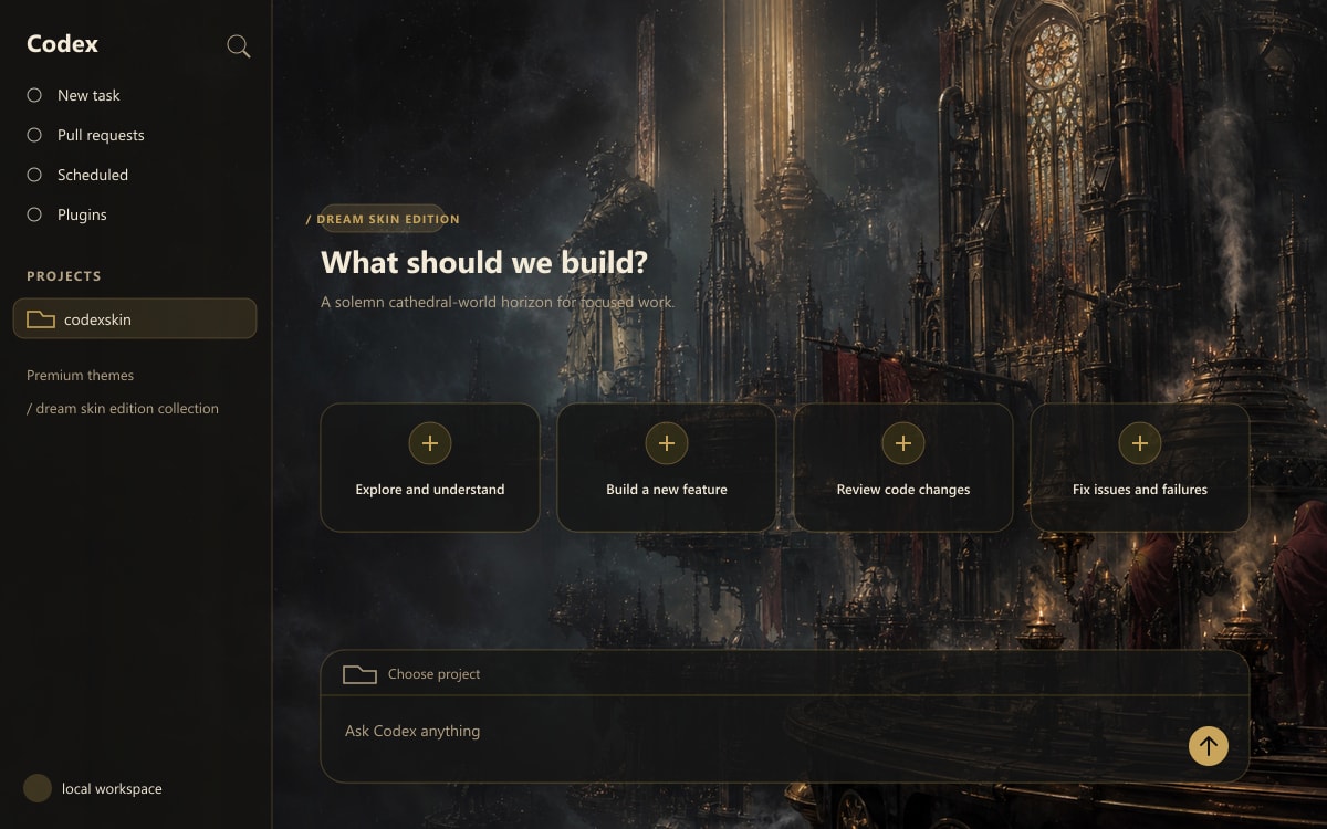 Gothic Void Crusade running in the Codex Desktop interface