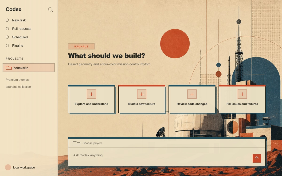 Mars Bauhaus Relay running in Codex Desktop