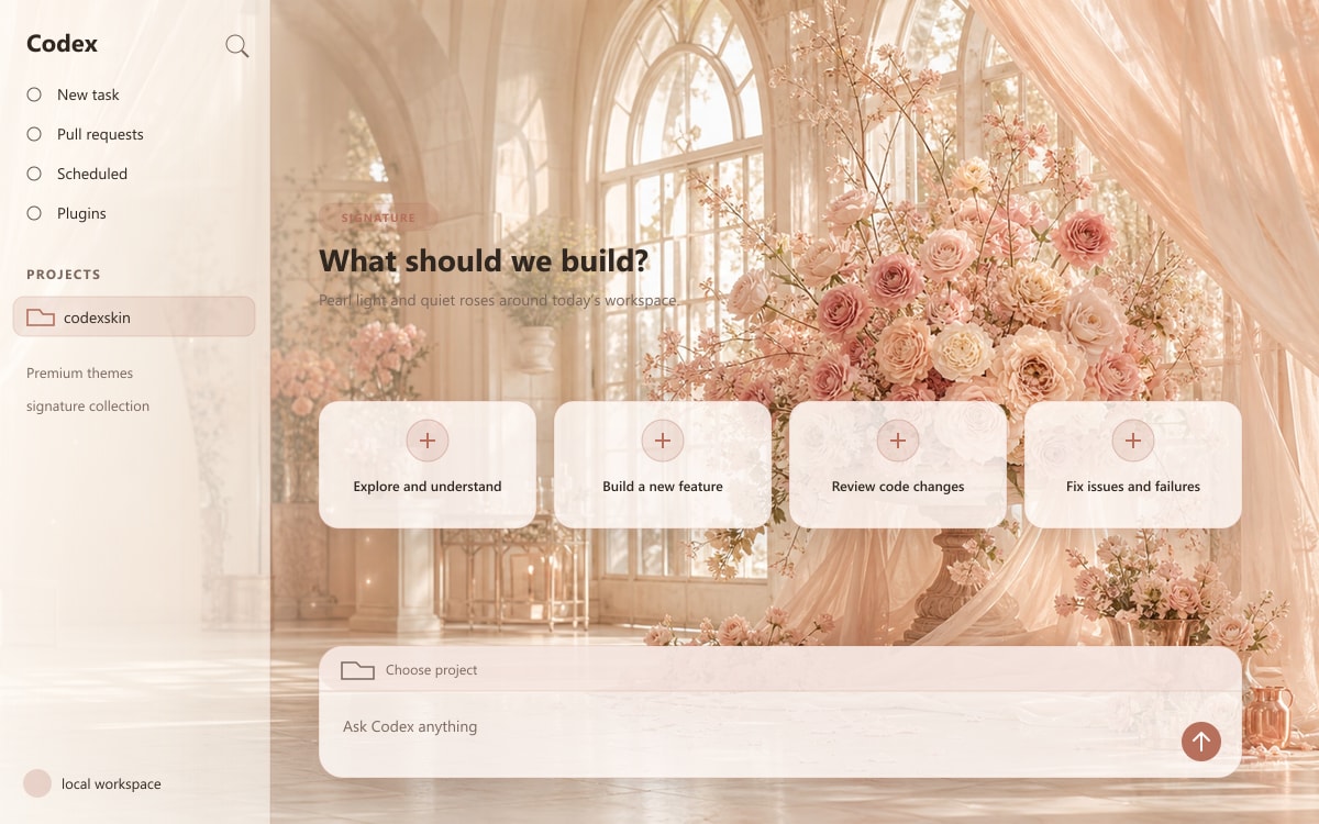 Rose Conservatory applied to Codex Desktop